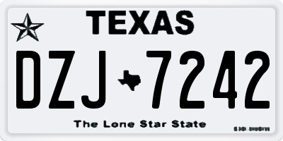 TX license plate DZJ7242