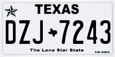 TX license plate DZJ7243