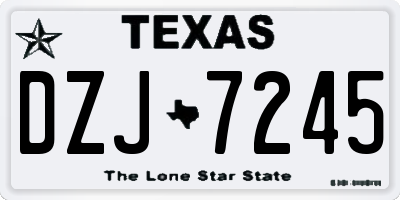 TX license plate DZJ7245