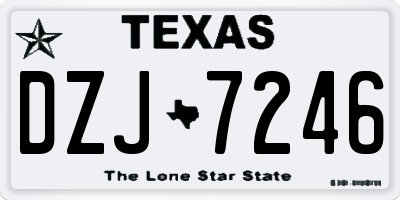 TX license plate DZJ7246