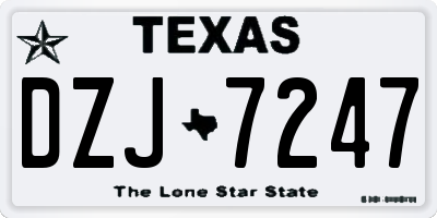 TX license plate DZJ7247