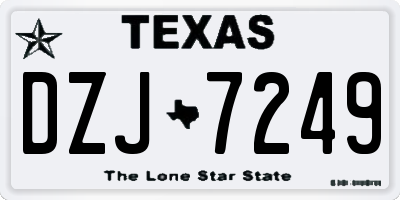 TX license plate DZJ7249
