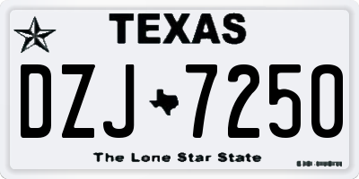 TX license plate DZJ7250