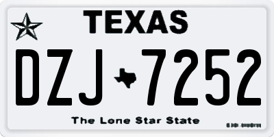 TX license plate DZJ7252