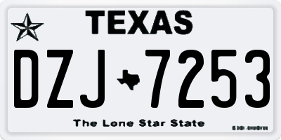 TX license plate DZJ7253
