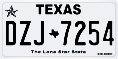 TX license plate DZJ7254