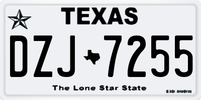 TX license plate DZJ7255