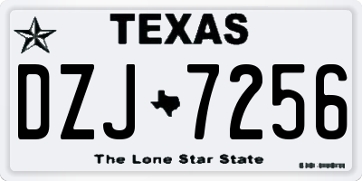 TX license plate DZJ7256