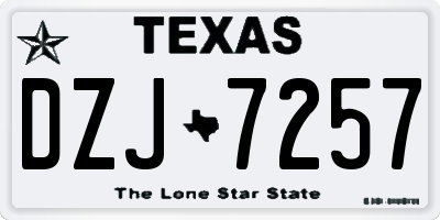 TX license plate DZJ7257