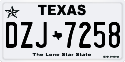 TX license plate DZJ7258