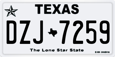 TX license plate DZJ7259