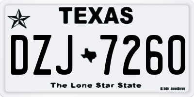 TX license plate DZJ7260