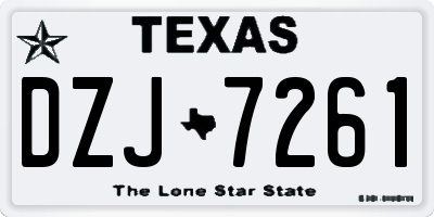 TX license plate DZJ7261