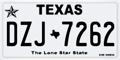 TX license plate DZJ7262