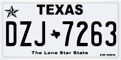 TX license plate DZJ7263