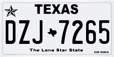 TX license plate DZJ7265