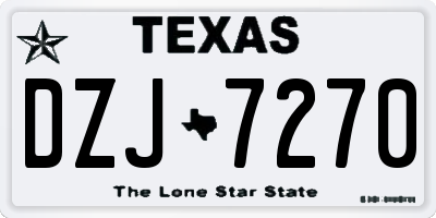TX license plate DZJ7270