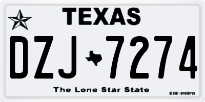TX license plate DZJ7274