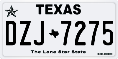 TX license plate DZJ7275