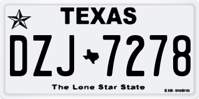 TX license plate DZJ7278