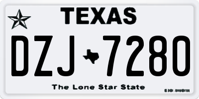 TX license plate DZJ7280