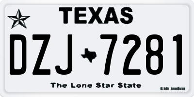 TX license plate DZJ7281