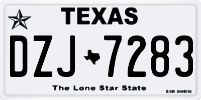 TX license plate DZJ7283