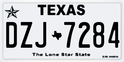 TX license plate DZJ7284