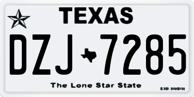 TX license plate DZJ7285