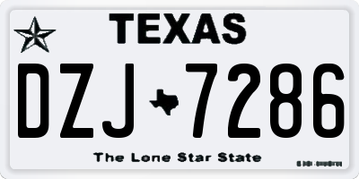 TX license plate DZJ7286