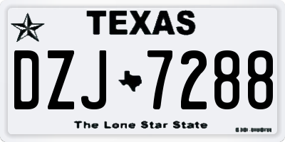 TX license plate DZJ7288