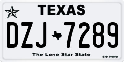 TX license plate DZJ7289