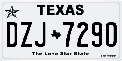 TX license plate DZJ7290