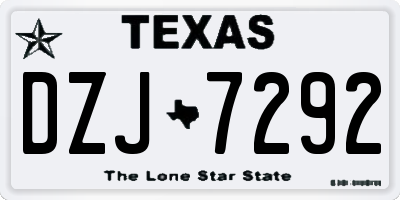 TX license plate DZJ7292