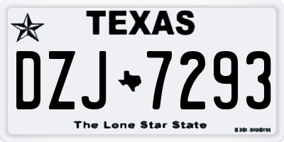 TX license plate DZJ7293