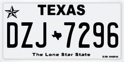 TX license plate DZJ7296