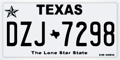 TX license plate DZJ7298