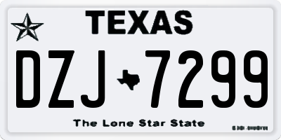 TX license plate DZJ7299