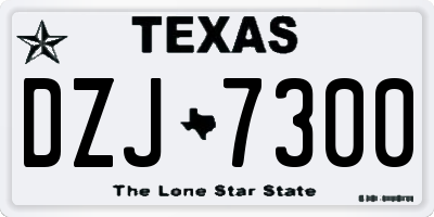 TX license plate DZJ7300
