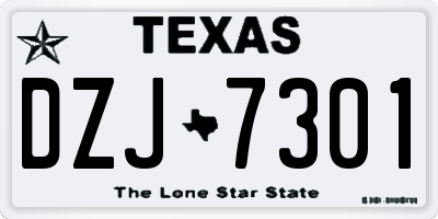 TX license plate DZJ7301