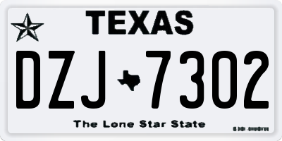 TX license plate DZJ7302