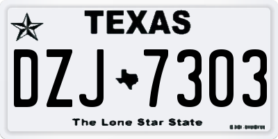 TX license plate DZJ7303
