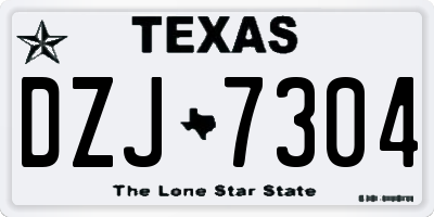 TX license plate DZJ7304