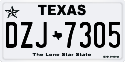TX license plate DZJ7305