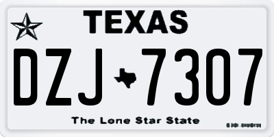 TX license plate DZJ7307