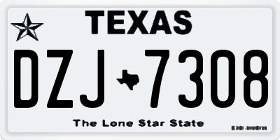 TX license plate DZJ7308