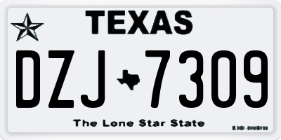 TX license plate DZJ7309