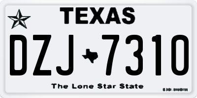 TX license plate DZJ7310