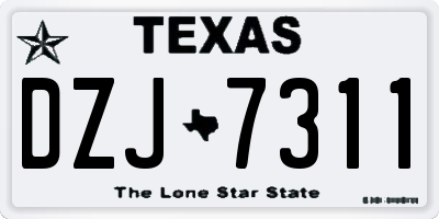TX license plate DZJ7311