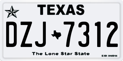 TX license plate DZJ7312
